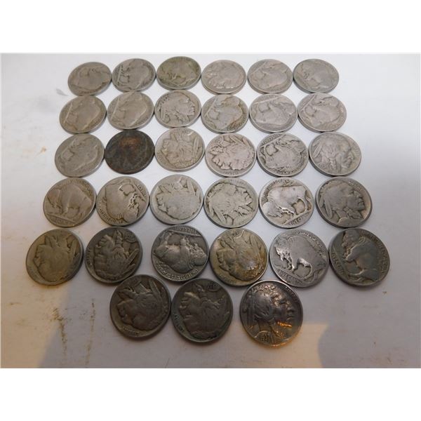 525.  33 AMERICAN BUFFALO NICKELS VARIOS DATES