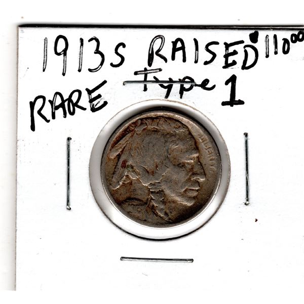 526.  RARE 1913 S AMERICAN BUFFALO NICKEL TYPE 1