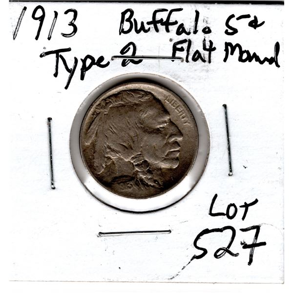 527.  1913 AMERICAN BUFFALO NICKEL TYPE 2