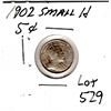 Image 2 : 529.  1902 SMALL H FIVE CENT EDWARD VII