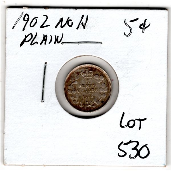 530.  1902 NO H FIVE CENT EDWARD VII