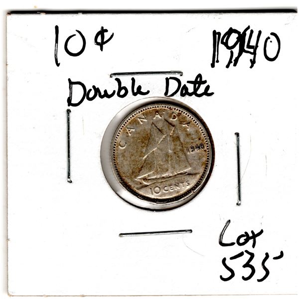 535.  1940 DOUBLE DATE TEN CENT