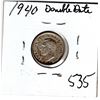 Image 3 : 535.  1940 DOUBLE DATE TEN CENT