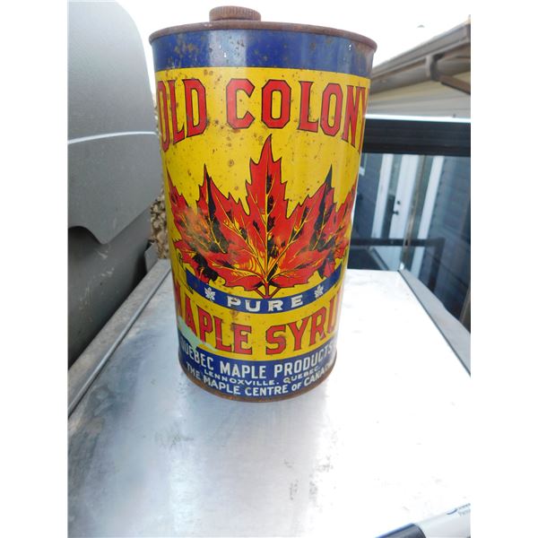 540.  OLD CLONY MAPLE SYRUP 136 OZ TIN