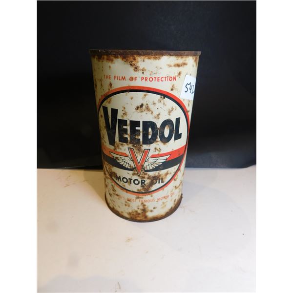 542.  VEEDOL 1QT OIL TIN, SURVIVOR