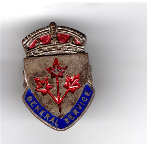 555.  GENERAL SERVICE RED AND BLUE ON STERLING SCREWBACK PIN