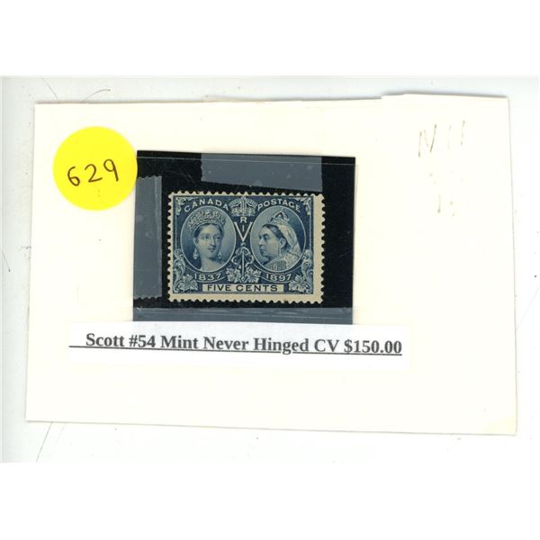 Scott #54 Mint Never Hinged CV $150.00.