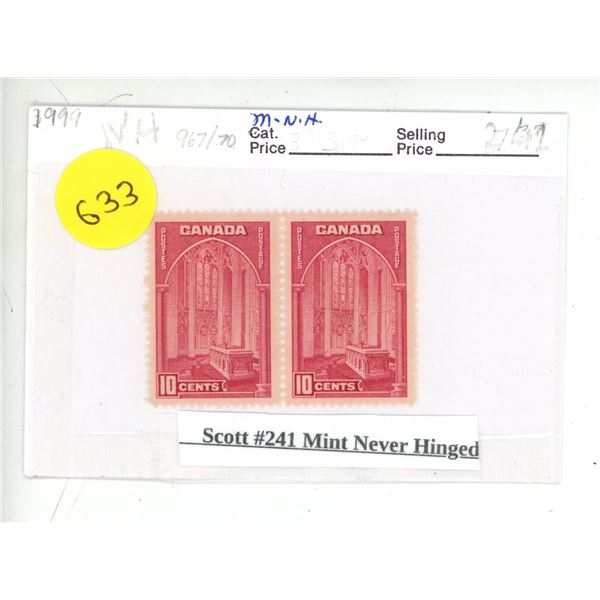 Scott #241 Mint Never Unused.