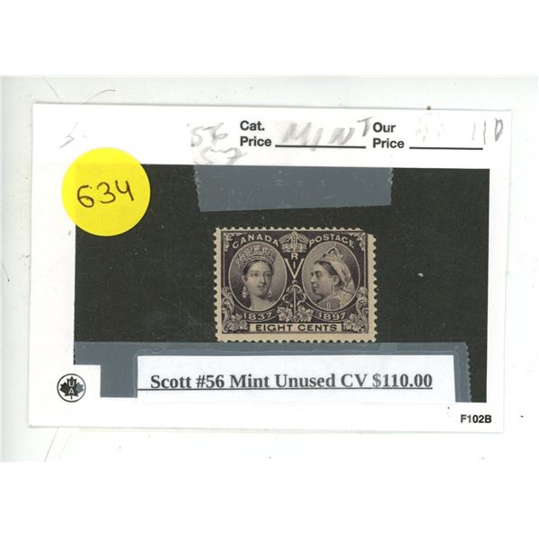 Scott #56 Mint Unused CV $110.00.