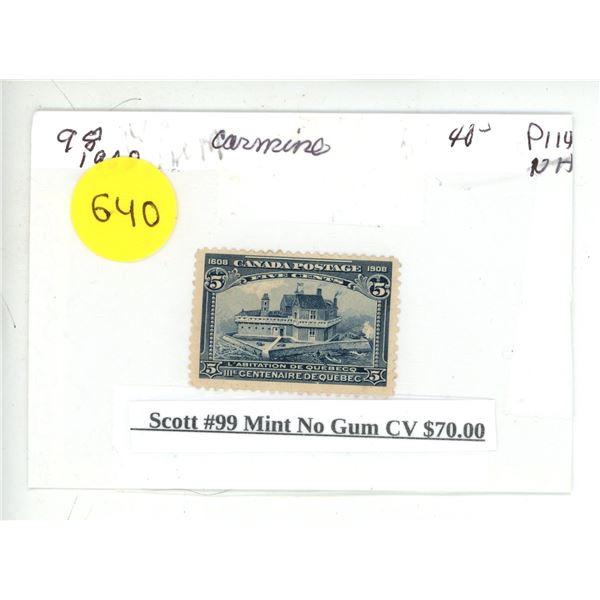 Scott #99 Mint No Gum CV $70.00.