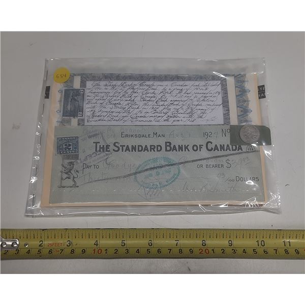 1927 The Standard Bank of Canada Cheque