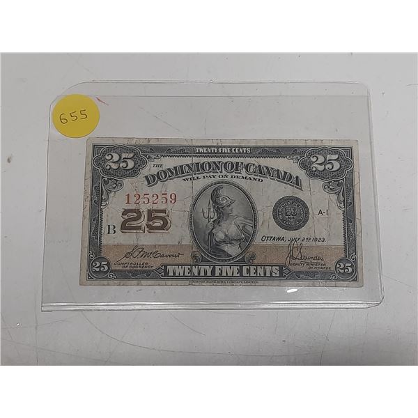 1923 Dominion of Canada Shinplaster.