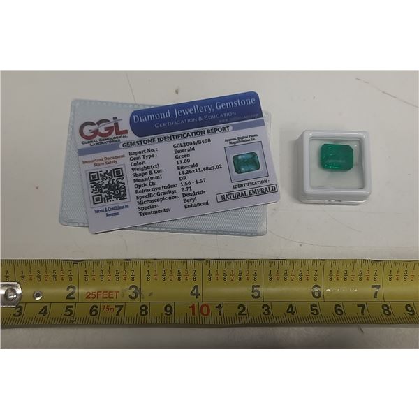 Green Gemstone - Gemstone Identification Report - Naturel Emerald. ( We Can't Prove Authenticity)