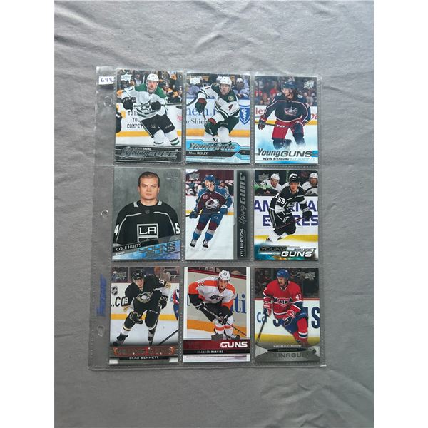 Young Guns Rookie Cards - 1 Sheet (9 Cards)