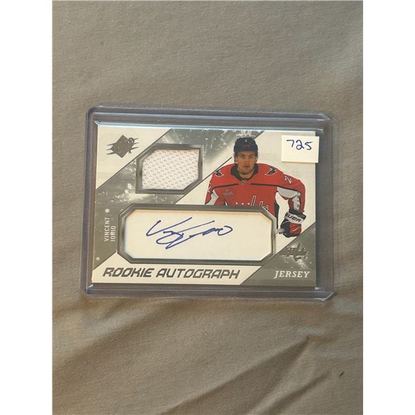 Vincent Iorio - Autographed Rookie Jersey Hockey Card