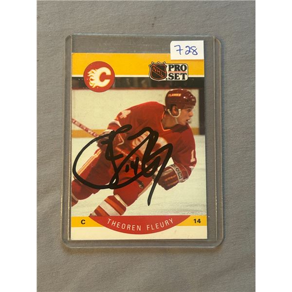 Theo Fleury - Autographed Hockey Card