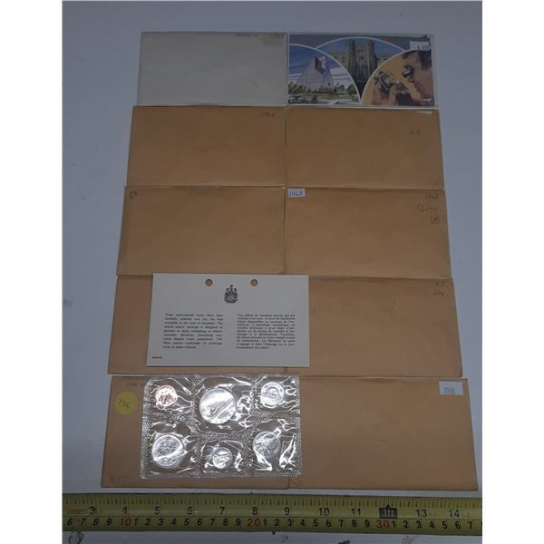Lot of 10 Canadian 1968 Proof Like sets. 8 are in original packaging with COA; 2 without.