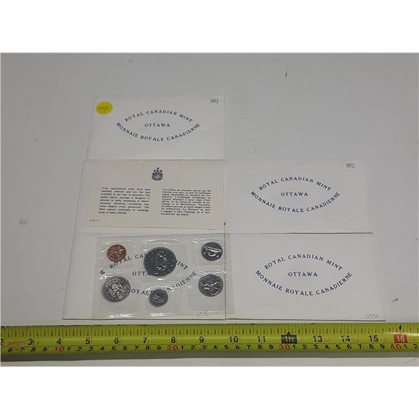 Lot of 5 Canadian 1972 Proof Like sets. All are in original packaging with COA.