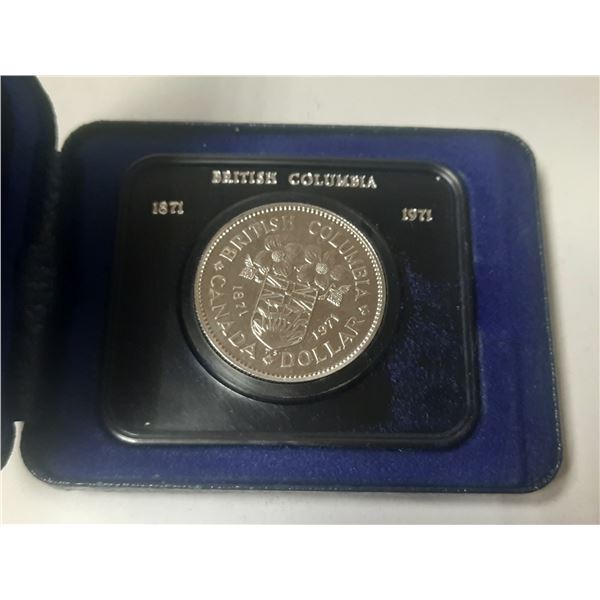 1871 – 1971 Specimen Nickel Dollar. Commemorates the 100th Anniversary of British Columbia 