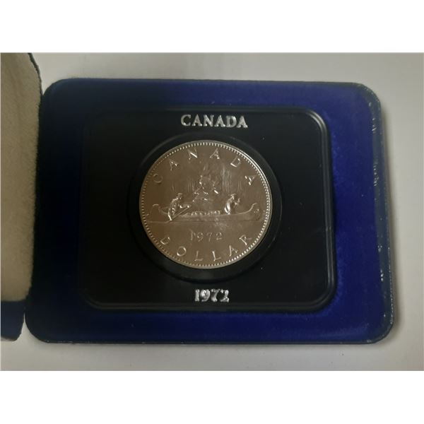1972 Specimen Nickel Dollar. Housed in its original blue case.
