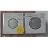 Image 1 : Complete set of 2 Vichy France 1943 1 Franc & 2 Franc coins. EF.