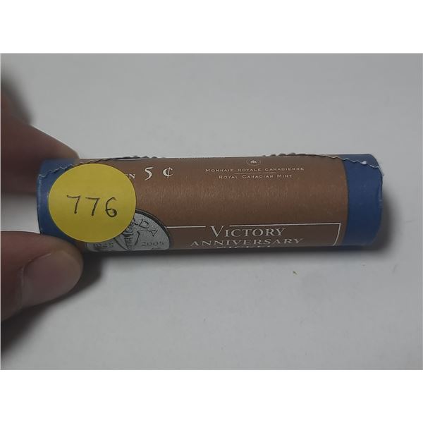 Unopened Roll of 40 1945 – 2005P 60th Anniversary of Victory in Europe Nickel 5 Cents.