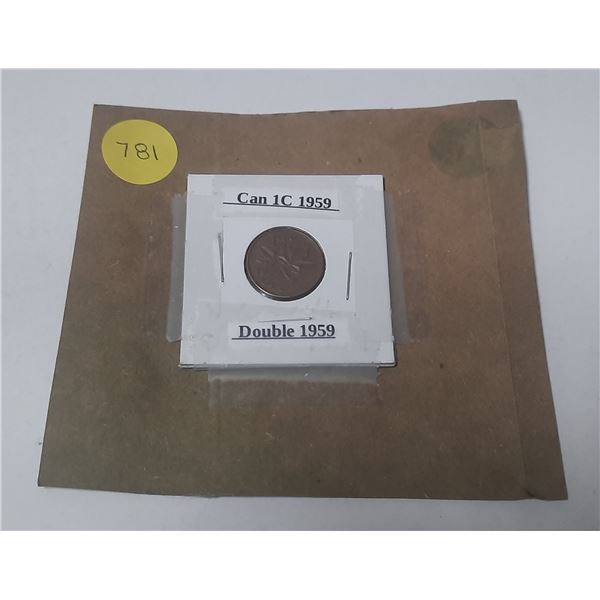 1959 Canada 1 Cent - Double 1959.