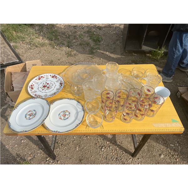 Misc Glasswares and China plates