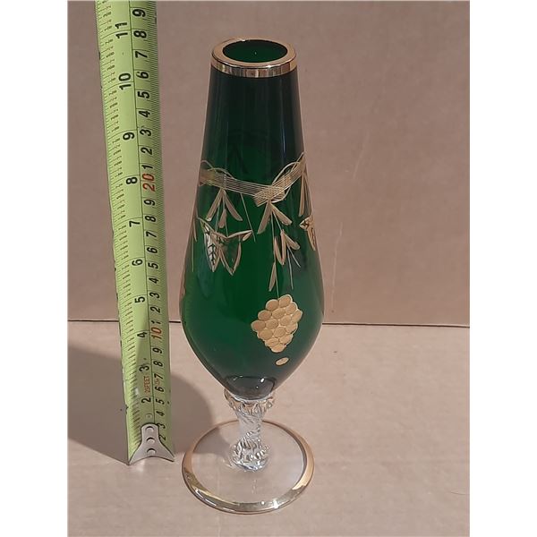Vintage Green Glass with Excellent Gold Trim Design