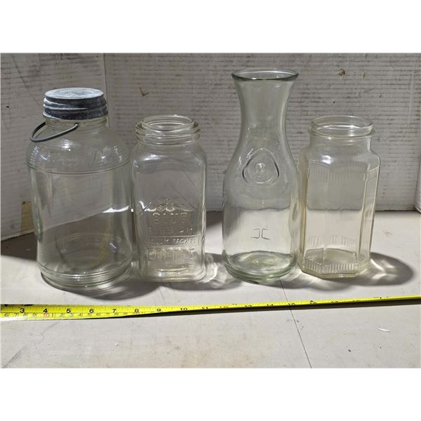 Lot of antique jars- Blue ribbon and glide