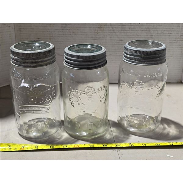 Lot of antique jars- crown