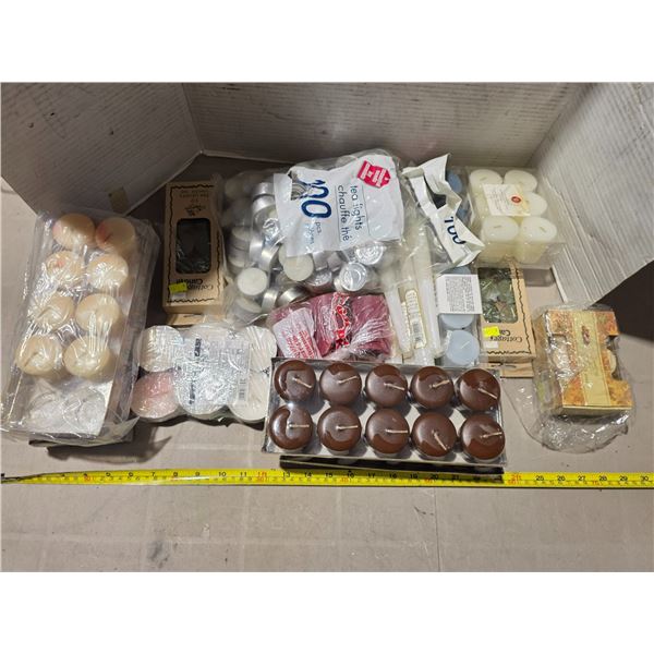 Lot of candles and kerosene lamp