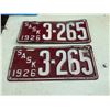 Image 1 : Matched Set of 1926 License Plates
