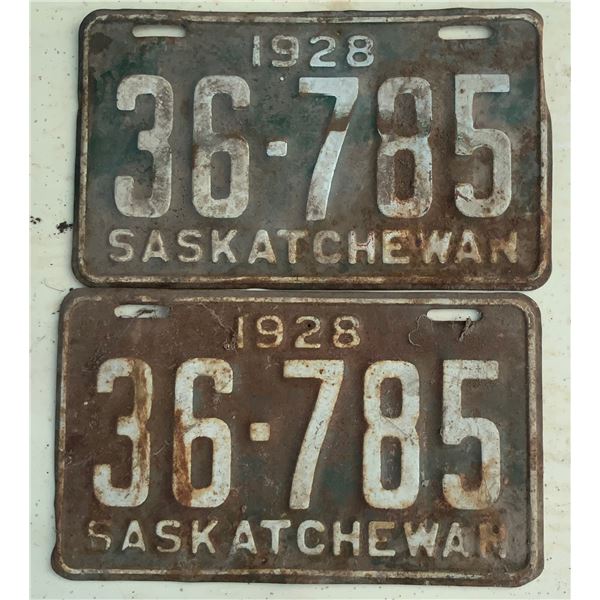Matched Set of 1928 License Plates