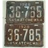 Image 1 : Matched Set of 1928 License Plates