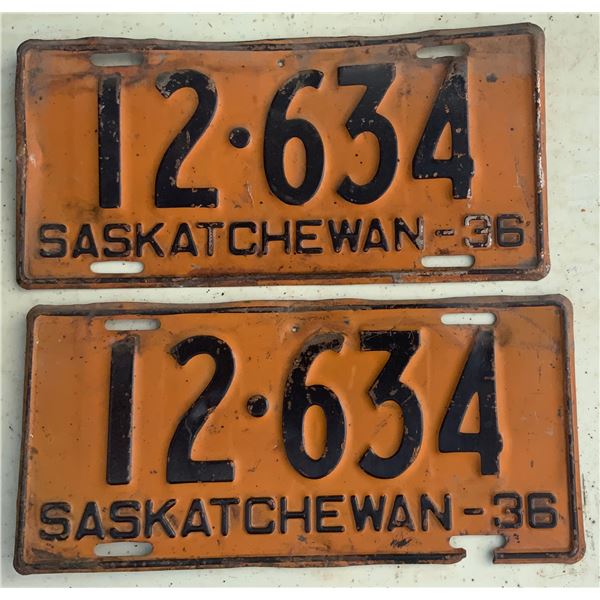 Matched Set of 1936 License Plates