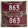 Image 1 : Matching Set of 1938 License Plates