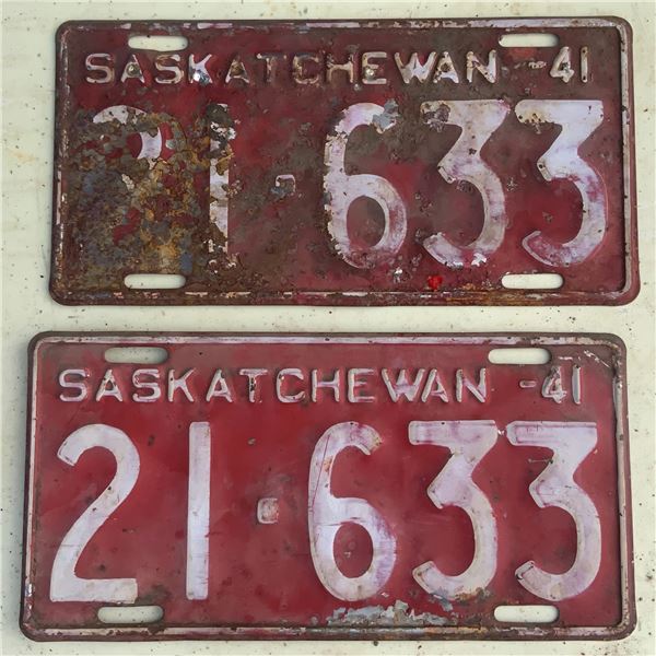 Matching Set of 1941 License Plates
