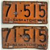 Image 1 : Matching Set of 1942 License Plates