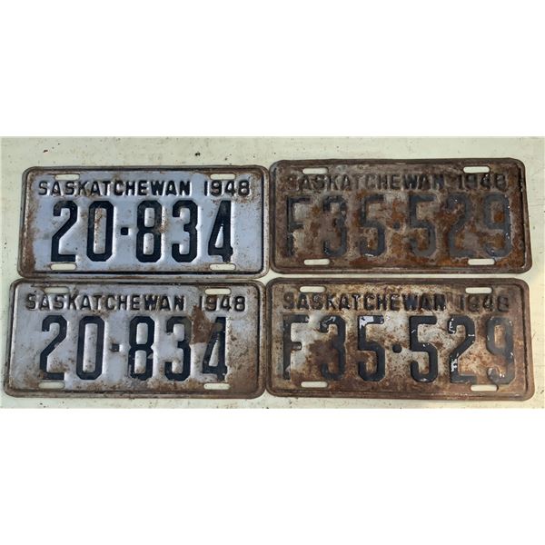 Two sets of Matching 1948 License Plates