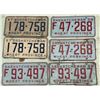 Image 1 : Three Sets of Matching License Plates. 1957 and two 1958