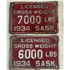 Image 1 : Two 1934 Gross Vehicle Tags