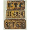 Image 1 : Three 1947 USA License Plates