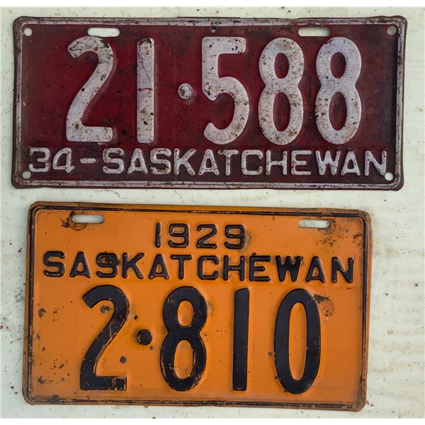 1929 and 1934 License Plates