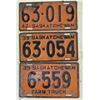 Image 1 : 1940 license Plate. Two 1939 License Plates