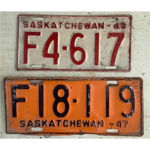 1945 and 1947 License Plates