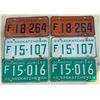 Image 1 : Three sets of Matched License Plates.1963, 1964, 1965