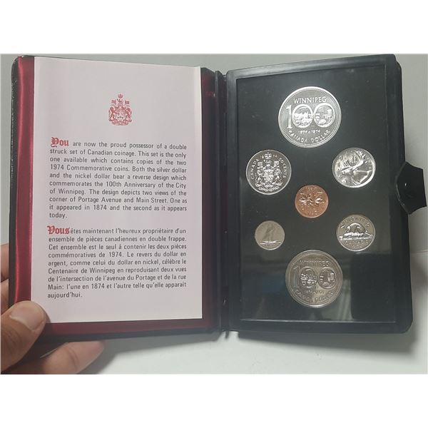 1974 Royal Canadian Mint Double Dollar Specimen Coin Set - 100th Anniversary of Winnipeg.