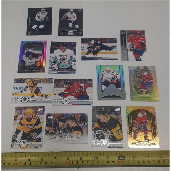 Upper Deck - (10) Alex Ovechkin, (2) Evgeni Malkin, Kris Letang, Alex Galchenyuk Hockey Cards.