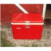 Image 1 : Red Coleman Cooler  Small Dent on Lid    Hard to See but there